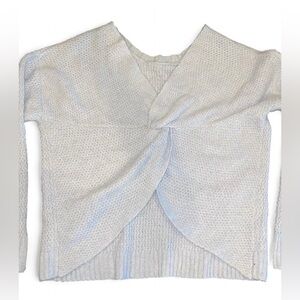 Pink Rose Baby Blue V-Neck Sweater